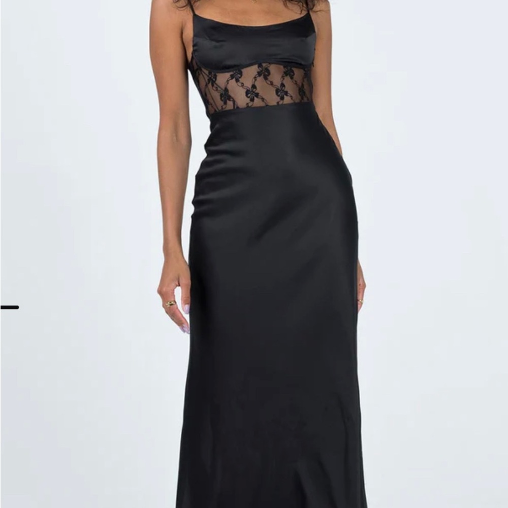 Long Black Silk Maxi Dress